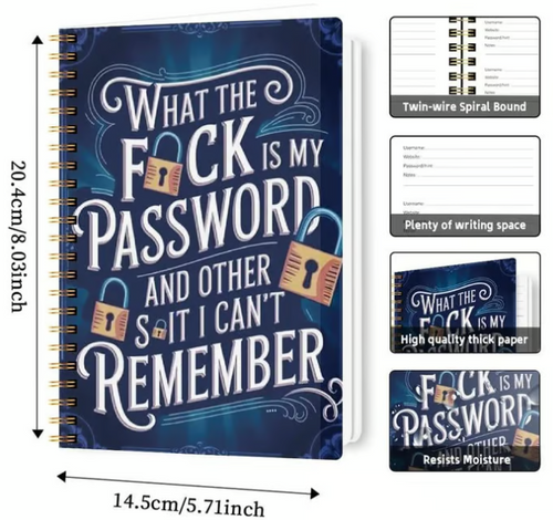 Final 4H Sale | 49% Discount📅 Funny Spiral Password Notebook, Equipped with Lock Icons & Interesting Security Lines