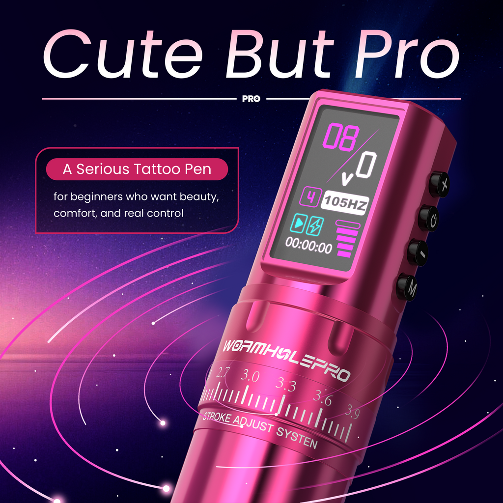 Wireless Professional Tattoo Pen with 7 Stroke | WormholePRO Virgo
