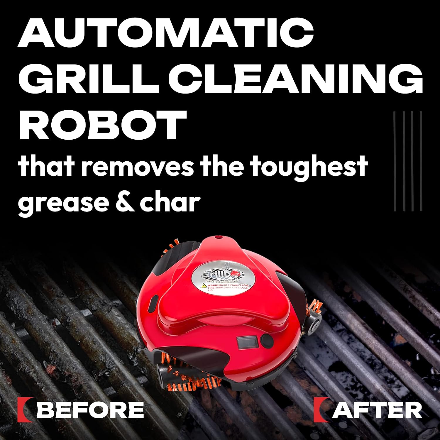 Electric Grill Brush, Automatic Grill Cleaning Robot, Red