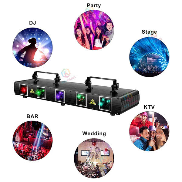 Five-hole RGB pattern scanning laser light B2