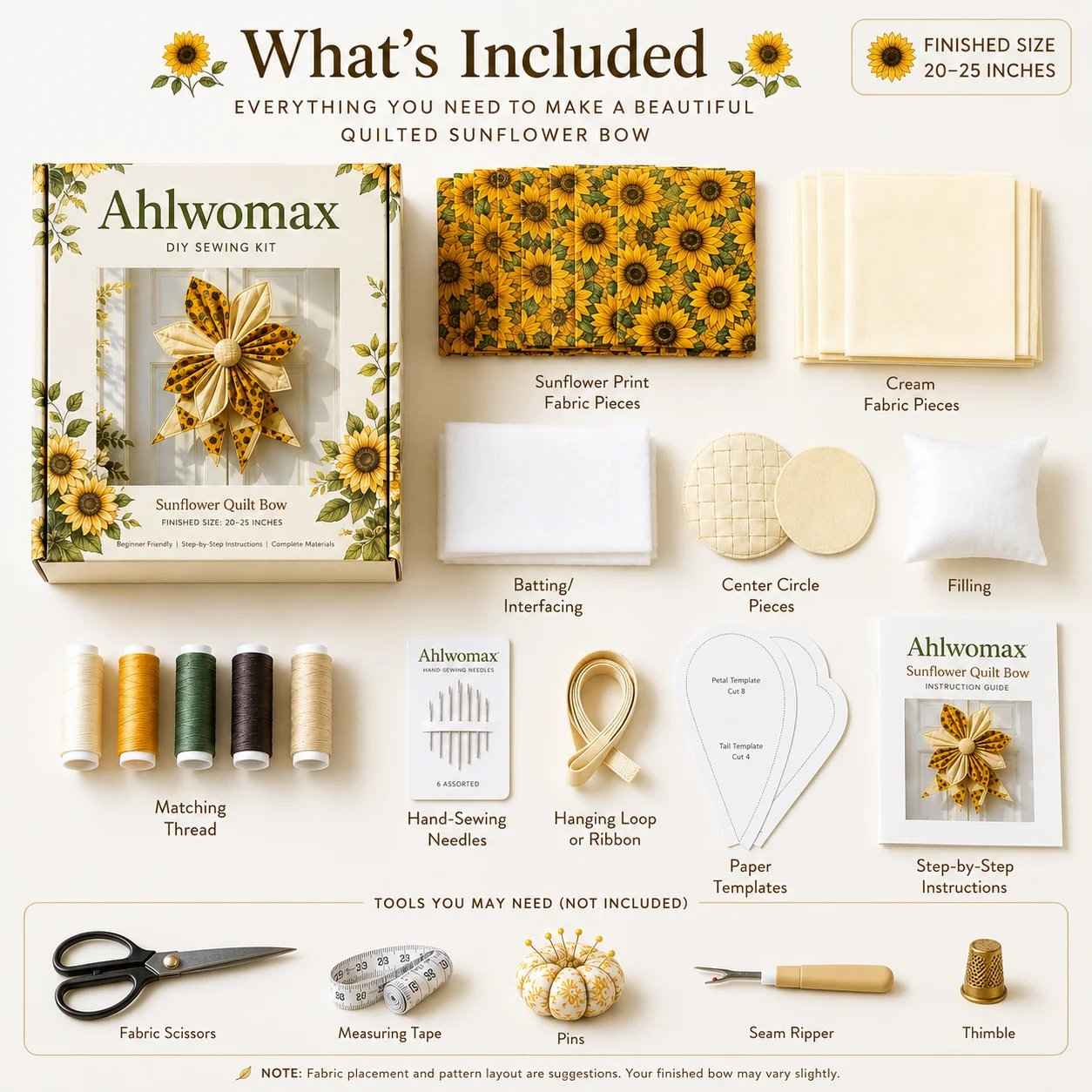 🔥HOT SALE🔥 Last Day 50% OFF - Large Patchwork Bow Sewing Kit