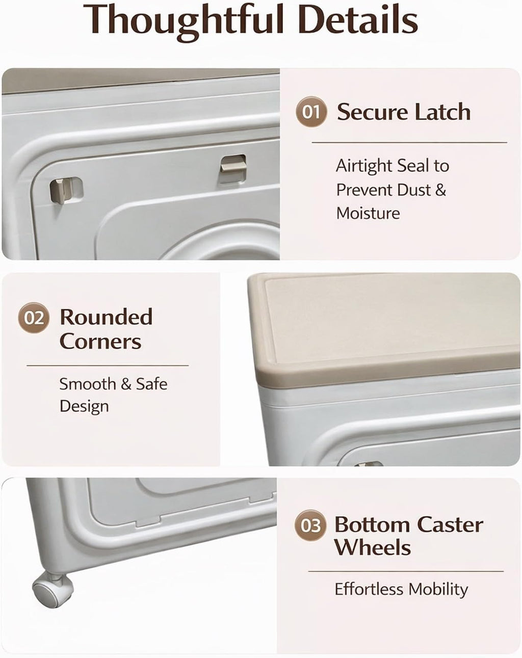 HOME150L Large Storage Box with Wheels, Foldable
