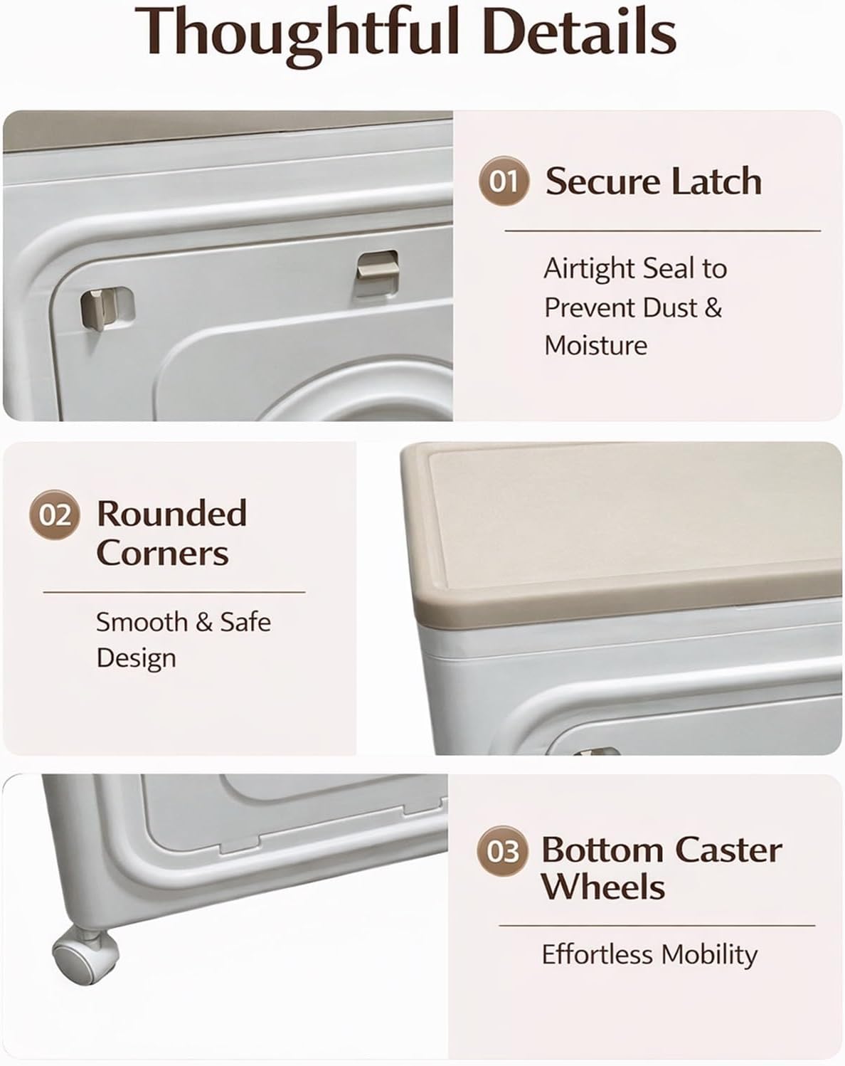 HOME150L Large Storage Box with Wheels, Foldable