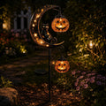 Solar Halloween Cat & Pumpkin Moon Garden Stake Light
