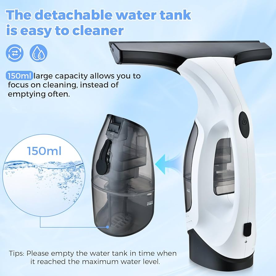 Electric Window Rechargeable Vacuum Cleaner مكنسحة نوافذ كهربائية قابلة للشحن