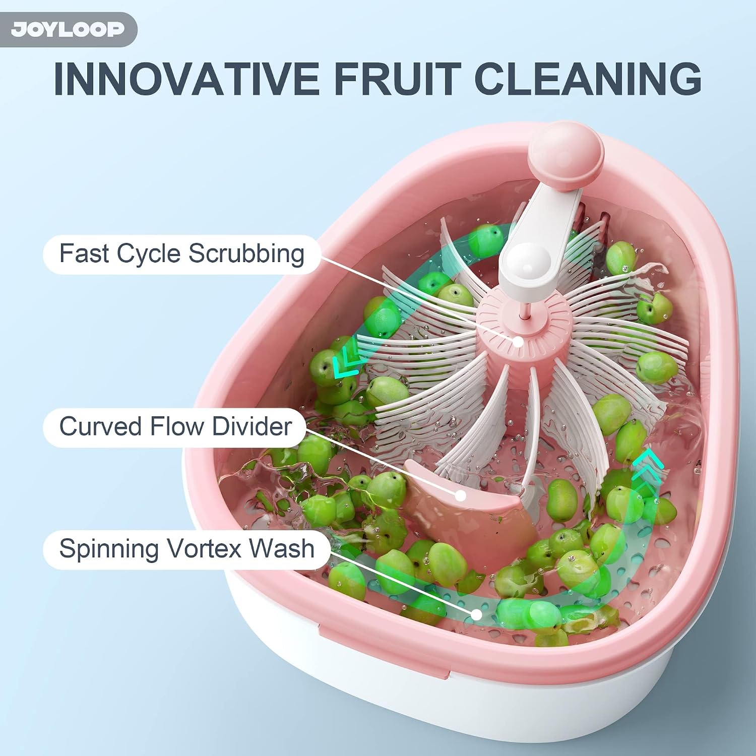 🎁Today 49% OFF🎁Fruit Washer and Spinner with Brush Heads