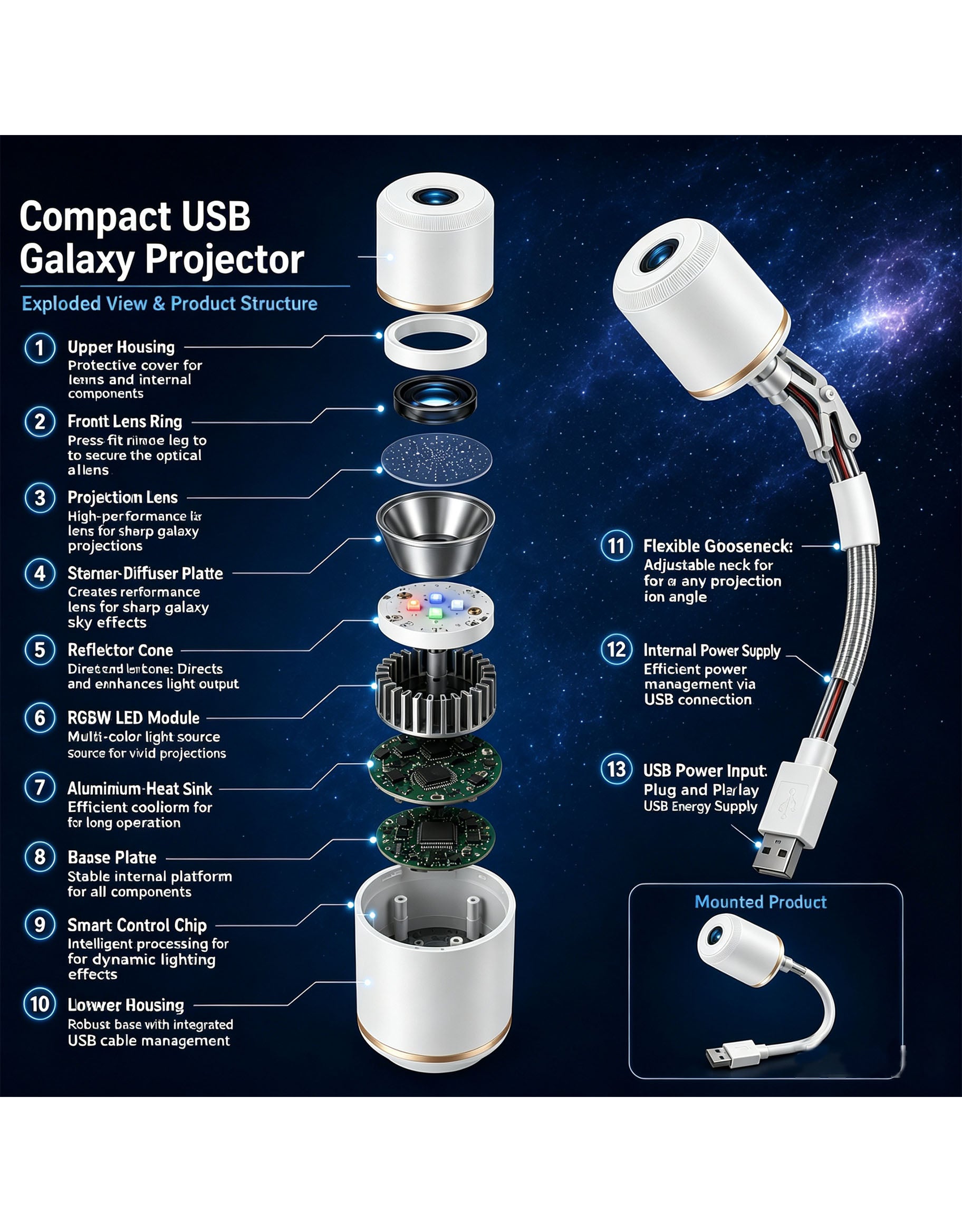 Night Light Projector – Intelligent holographic star projector🐦‍🔥