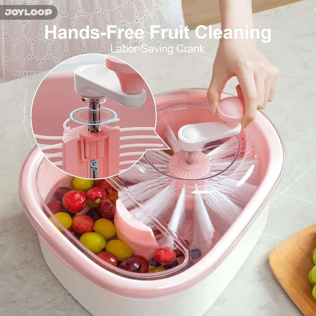 🎁Today 49% OFF🎁Fruit Washer and Spinner with Brush Heads