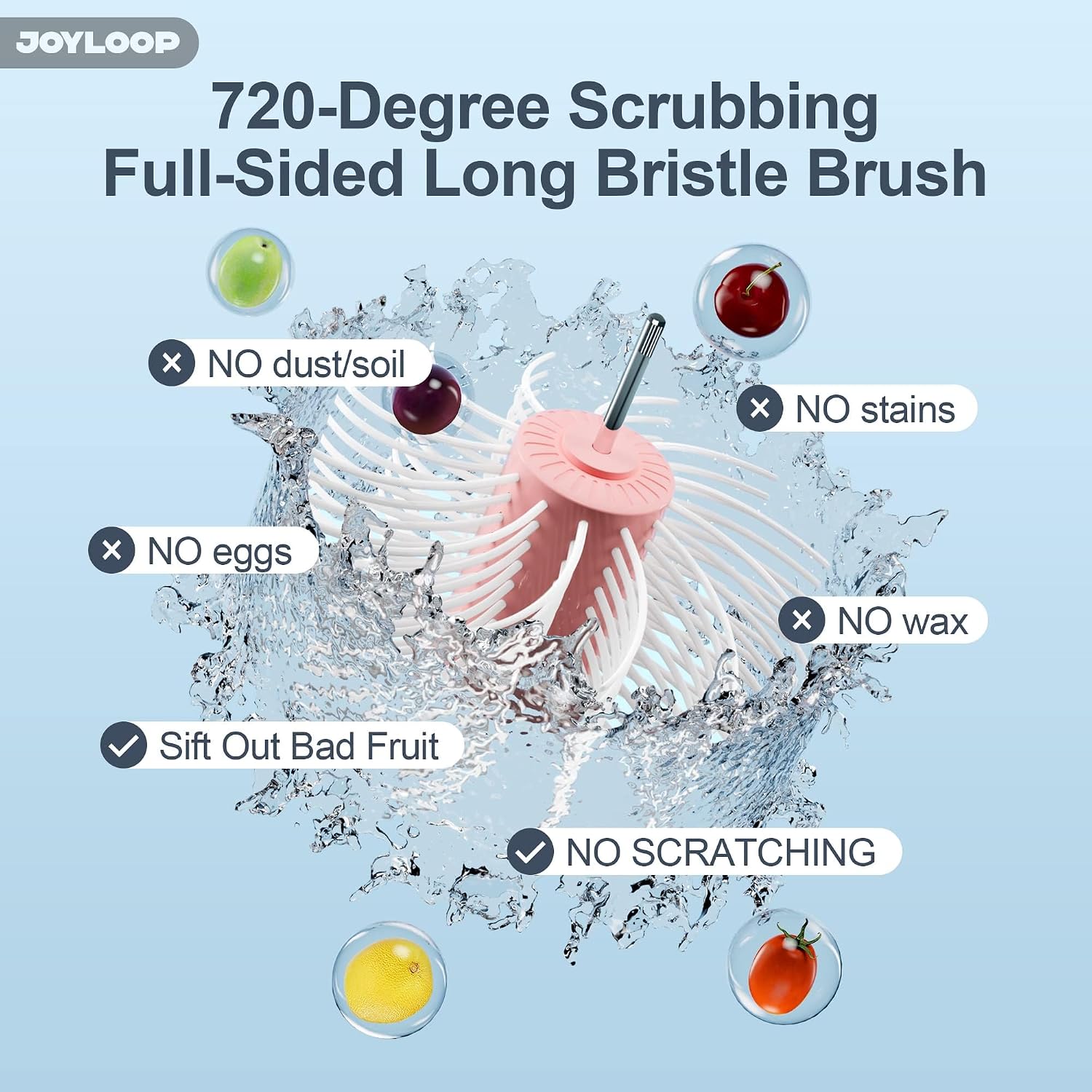 🎁Today 49% OFF🎁Fruit Washer and Spinner with Brush Heads