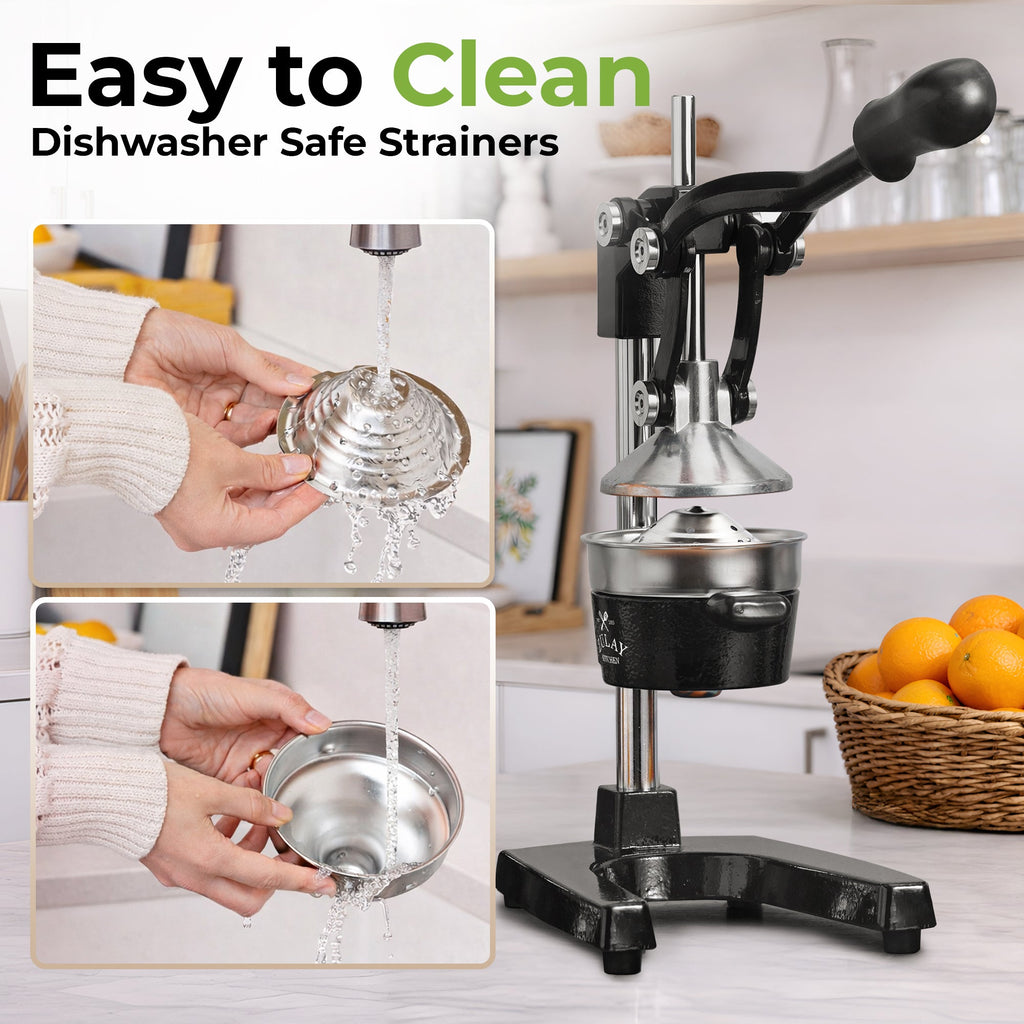 Easy to Clean Cast Iron Juicer - Black by Zulay Kitchen 