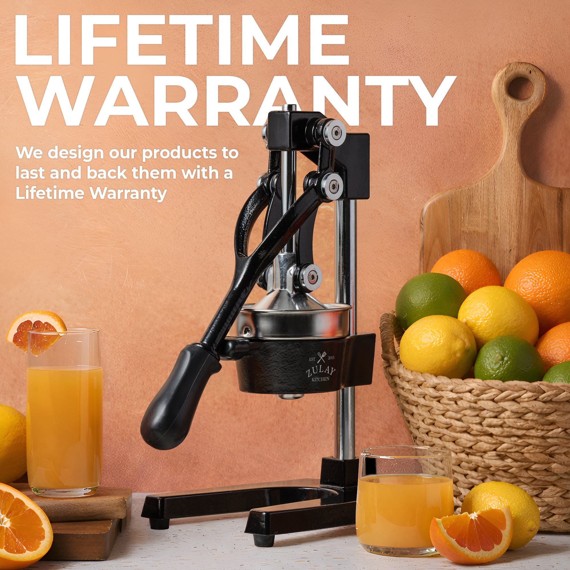 Cast Iron Juicer - Black by Zulay Kitchen - lifetime warranty