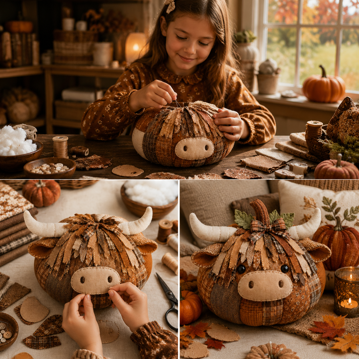 DIY Animal Pumpkin Sewing Kit – Cozy Fall Craft & Handmade Décor