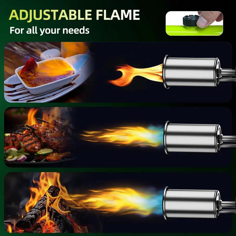 Powerful Propane Torch Gun, Adjustable Flame Blow Torch for Grilling, Weeding & Searing Steak