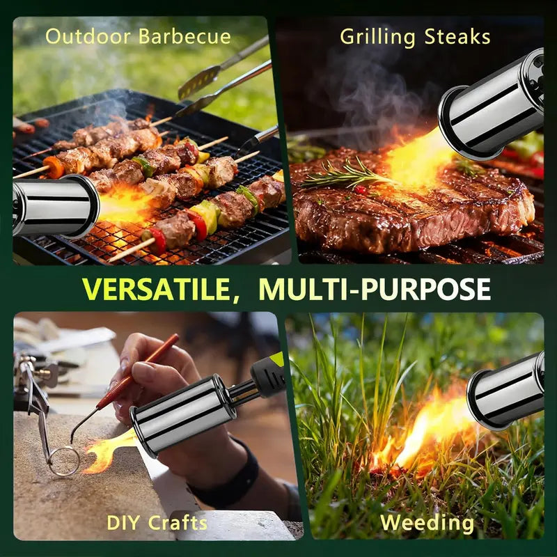 Powerful Propane Torch Gun, Adjustable Flame Blow Torch for Grilling, Weeding & Searing Steak