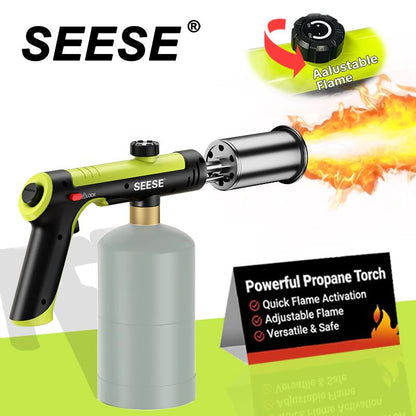 Powerful Propane Torch Gun, Adjustable Flame Blow Torch for Grilling, Weeding & Searing Steak