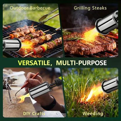 Powerful Propane Torch Gun, Adjustable Flame Blow Torch for Grilling, Weeding & Searing Steak