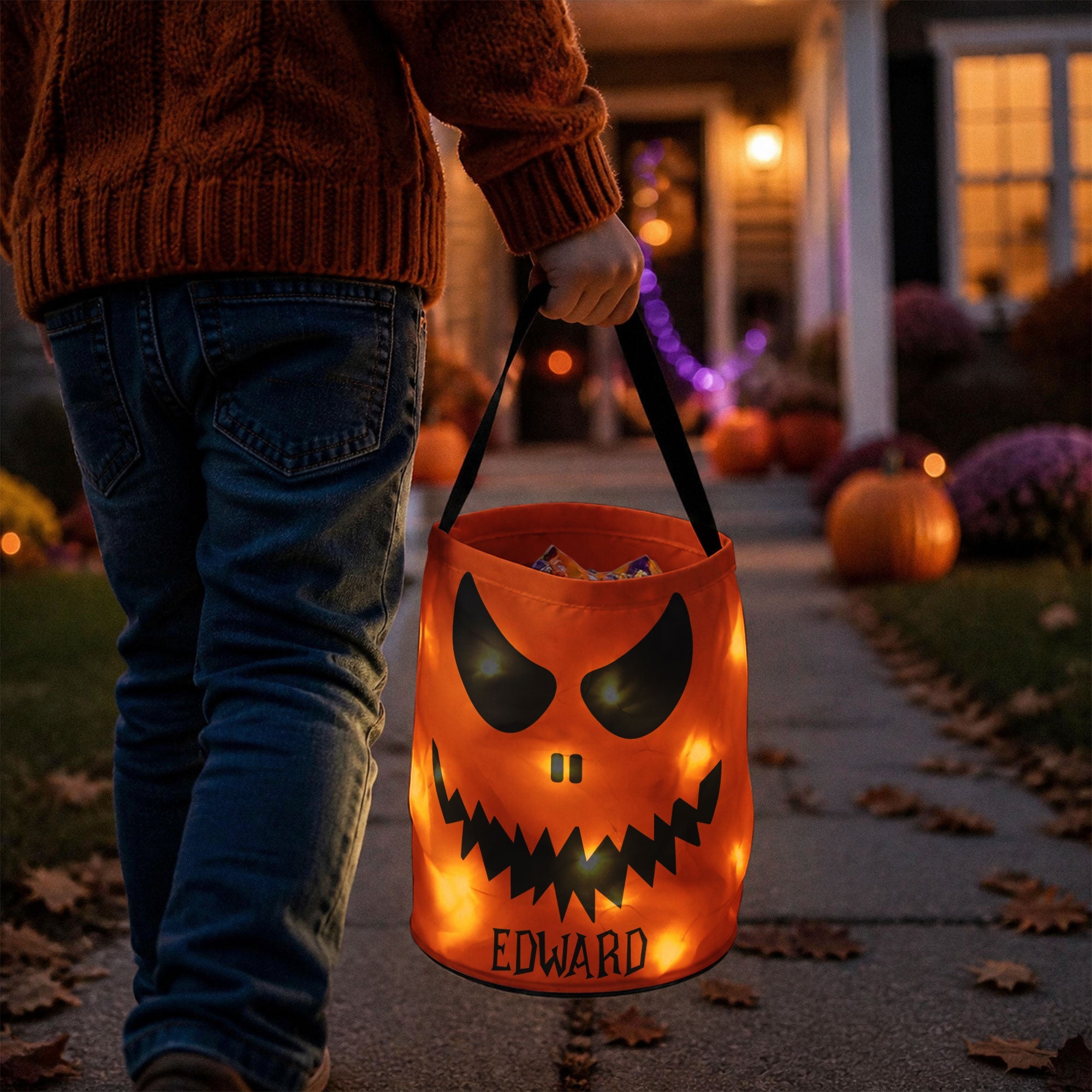 Halloween-candy bag for kids Scary Pumpkin face 2