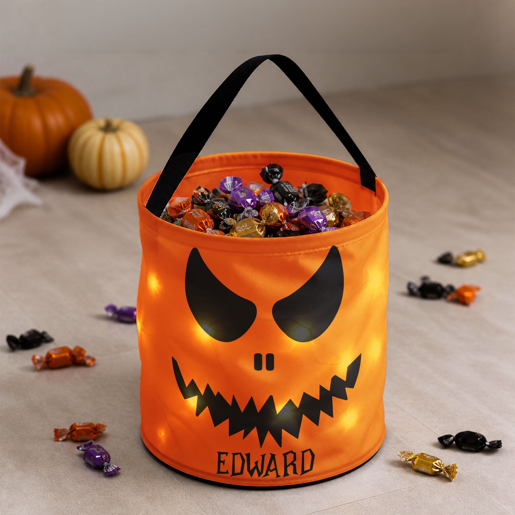 Halloween-candy bag for kids Scary Pumpkin face 5