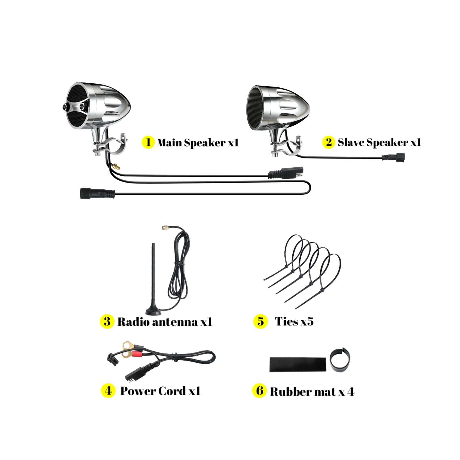 KSPEAKER S7CH motorcycle speaker kit with antenna and accessories