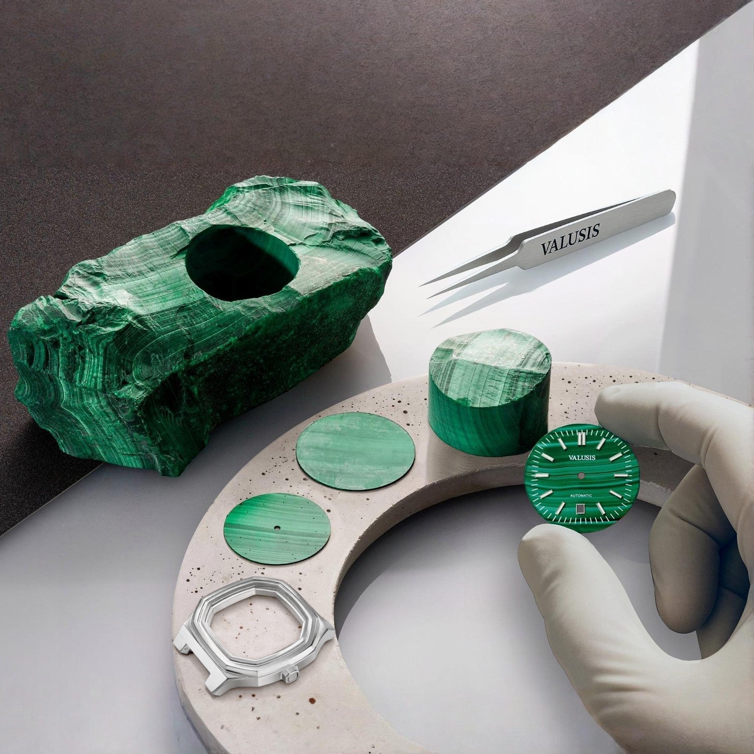 VALUSIS Volt Malachite Automatic – Watch Dial Close-Up