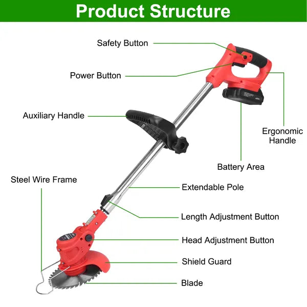 GardenMate™ - 3 in 1 Cordless Electric Grass Lawn Mower