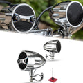 KSPEAKER S7CH chrome motorcycle Bluetooth speakers with FM antenna