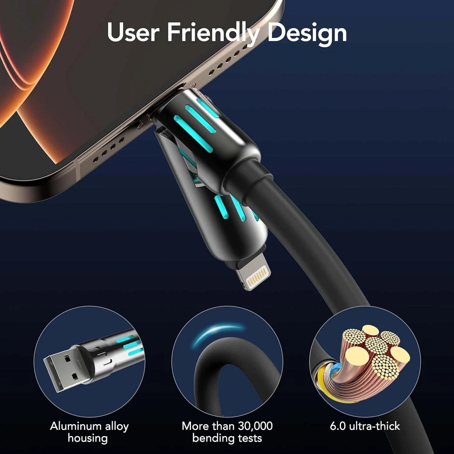 ⚡️4-in-1 Multi USB Charging Cable 240W 5ft (1.5 meters)