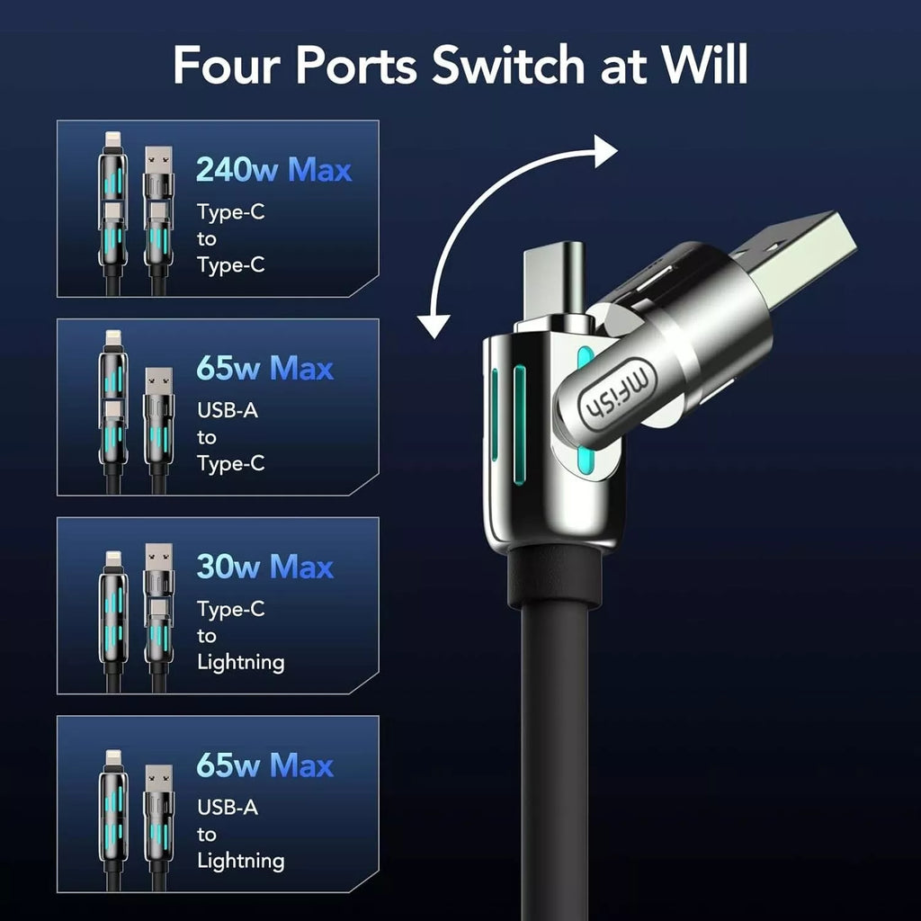 ⚡️4-in-1 Multi USB Charging Cable 240W 5ft (1.5 meters)