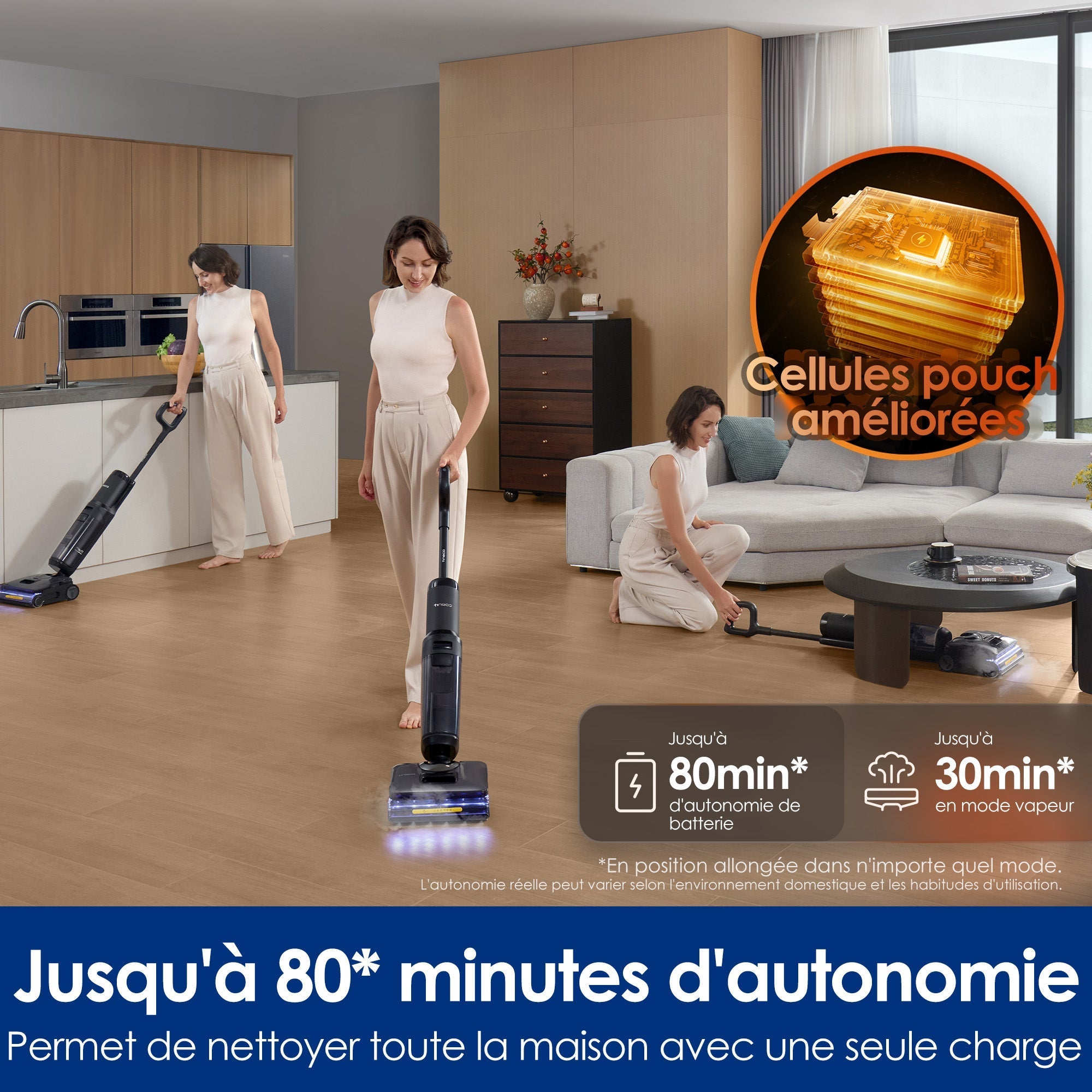 Tineco FLOOR ONE S7 Stretch Steam Aspirateur Balai Vapeur Sans Fil Tout - en - Un - Tineco FR, aspirateur laveur, aspirateur balai, aspirateur sans fil, meilleur aspirateur laveur, nettoyeur vapeur, balai vapeur
